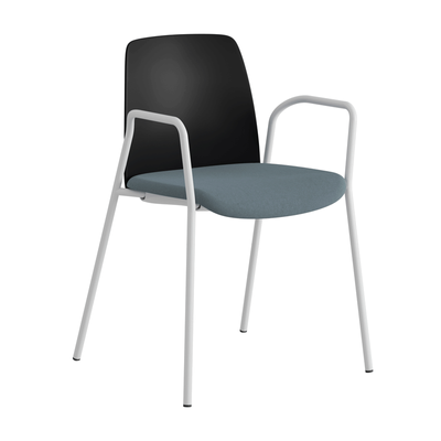Stol med armstöd, tygsits och plastrygg - Choice