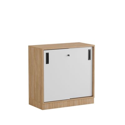 Skjutdörrskåp 80x40x72cm - Urban oak stomme/vita dörrar