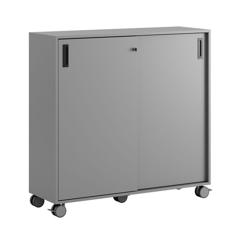 Skjutdörrskåp 120x40x107,5cm - Grå stomme/grå dörrar