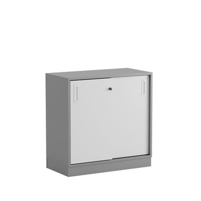Skjutdörrskåp 80x40x72cm - Grå stomme/vita dörrar