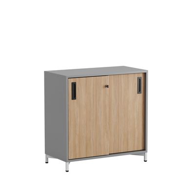 Skjutdörrskåp 80x40x72cm - Grå stomme/urban oak dörrar