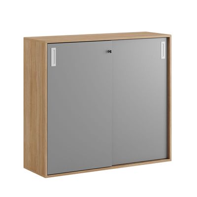 Skjutdörrskåp 120x40x107,5cm - Urban oak stomme och grå dörrar