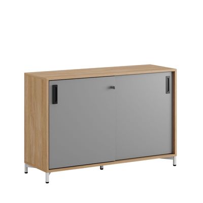 Skjutdörrskåp 120x40x72cm - Urban oak stomme/grå dörrar