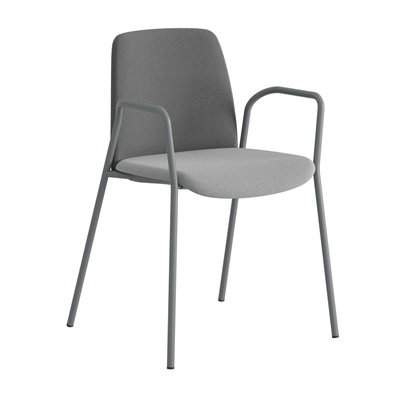 Tygklädd stapelbar stol med armstöd - Choice