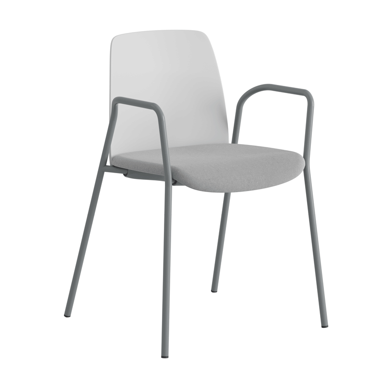 Stol med armstöd, tygsits och plastrygg - Choice