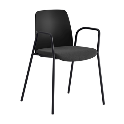 Stol med armstöd, tygsits och plastrygg - Choice