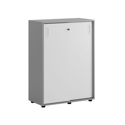 Skjutdörrskåp 80x40x107,5cm - Grå stomme/vita dörrar