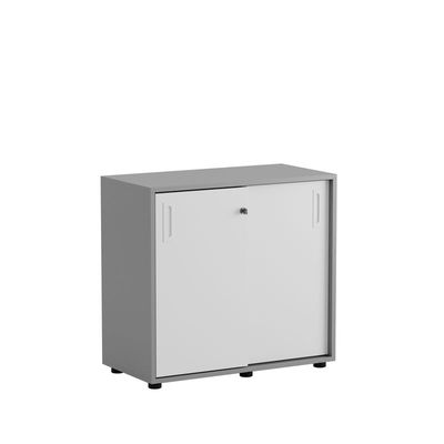 Skjutdörrskåp 80x40x72cm - Grå stomme/vita dörrar