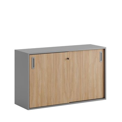 Skjutdörrskåp 120x40x72cm - Grå stomme/urban oak dörrar