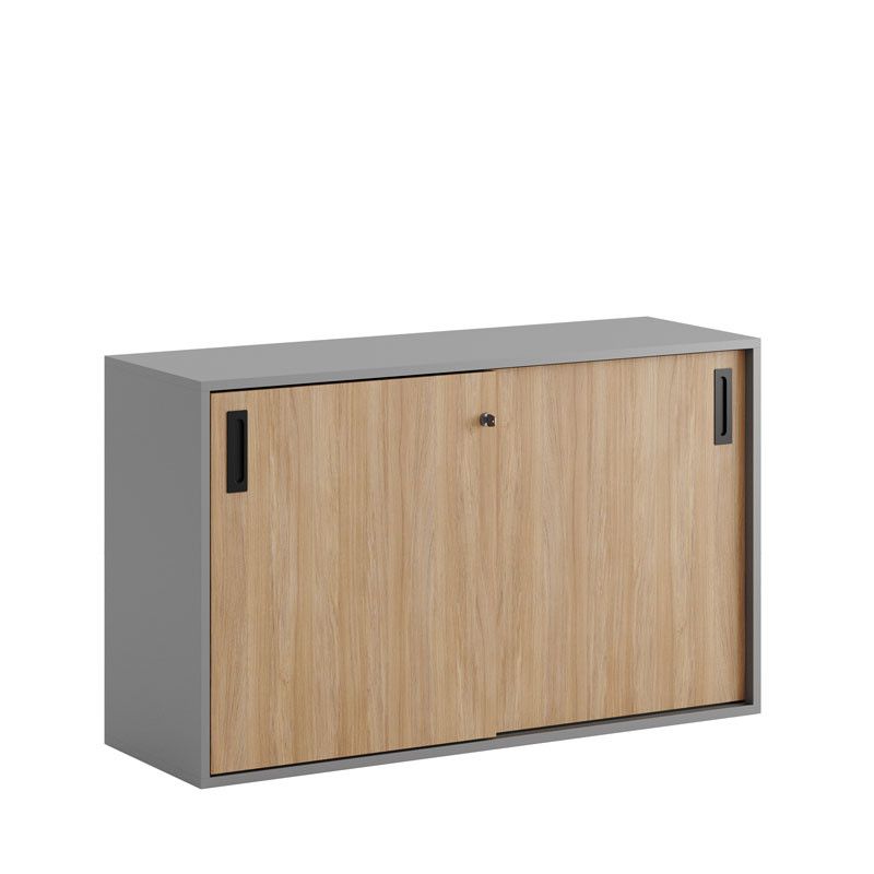 Skjutdörrskåp 120x40x72cm - Grå stomme/urban oak dörrar