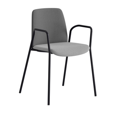 Tygklädd stapelbar stol med armstöd - Choice