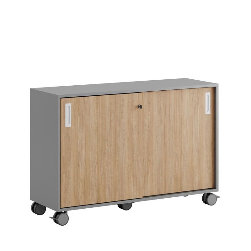 Skjutdörrskåp 120x40x72cm - Grå stomme/urban oak dörrar