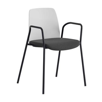 Stol med armstöd, tygsits och plastrygg - Choice