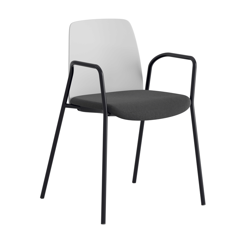 Stol med armstöd, tygsits och plastrygg - Choice