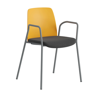 Stol med armstöd, tygsits och plastrygg - Choice