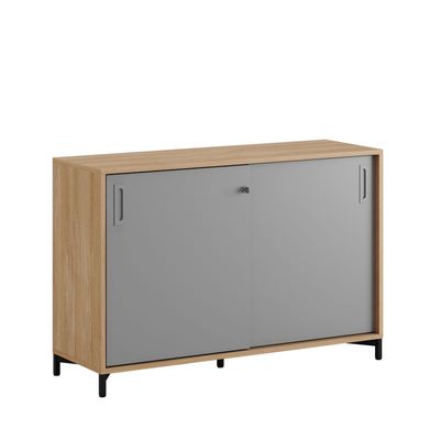 Skjutdörrskåp 120x40x72cm - Urban oak stomme/grå dörrar