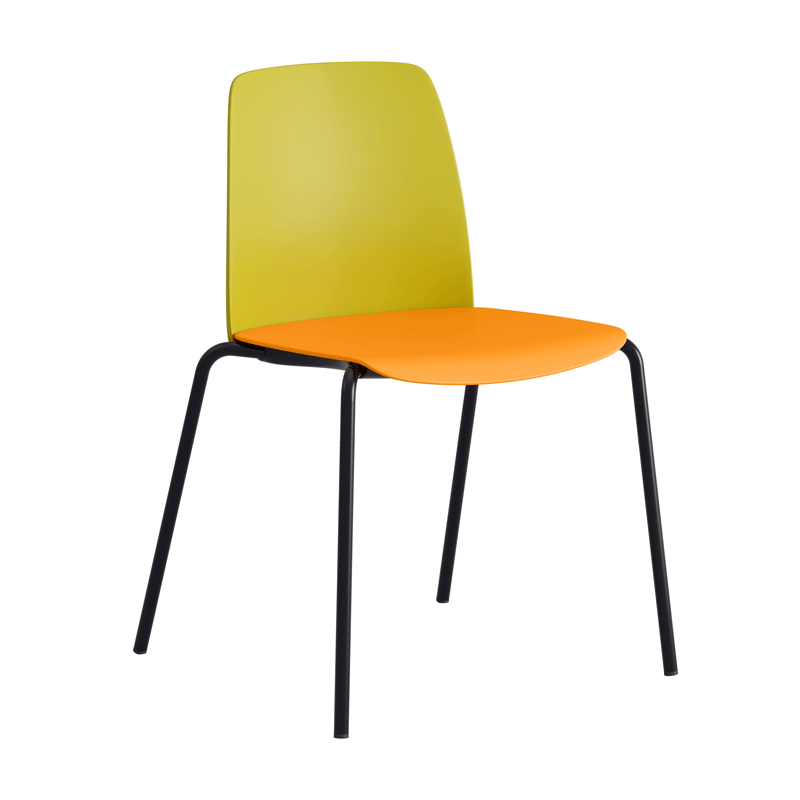 Stapelbar stol med sits och rygg i plast - Choice