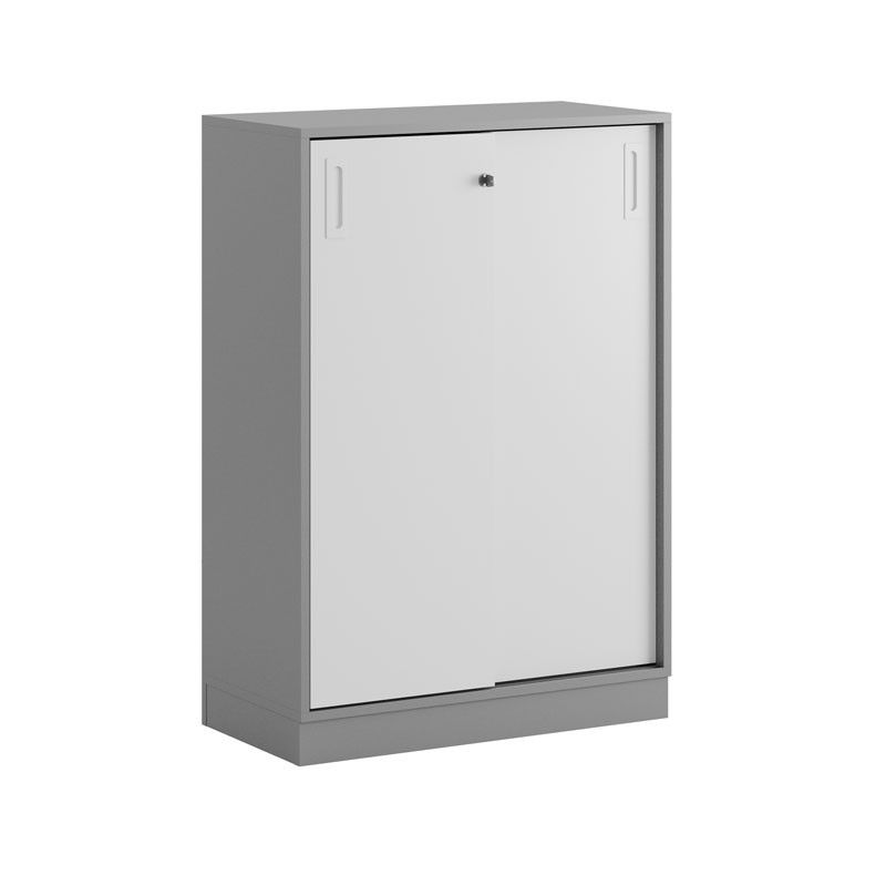 Skjutdörrskåp 80x40x107,5cm - Grå stomme/vita dörrar