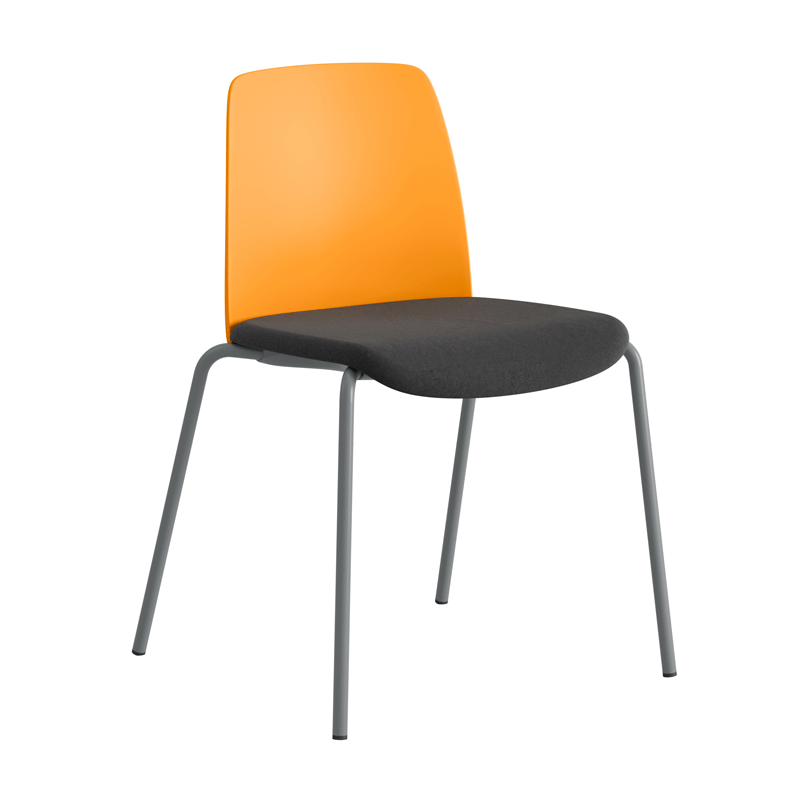 Stol med tygsits, plastrygg och fyrbensstativ - Choice