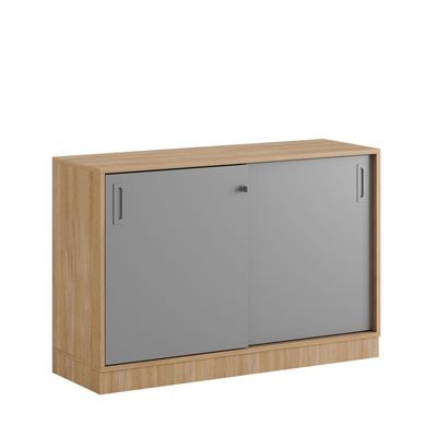 Skjutdörrskåp 120x40x72cm - Urban oak stomme/grå dörrar