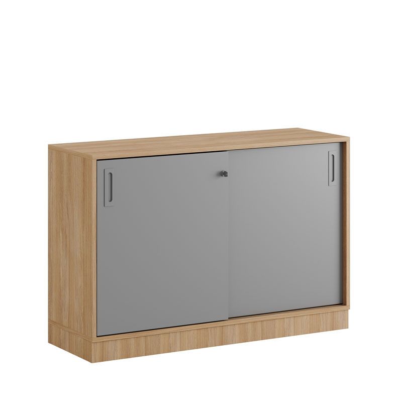 Skjutdörrskåp 120x40x72cm - Urban oak stomme/grå dörrar