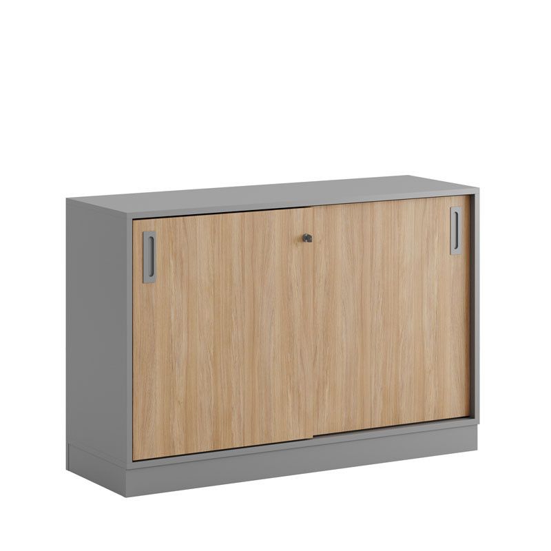 Skjutdörrskåp 120x40x72cm - Grå stomme/urban oak dörrar