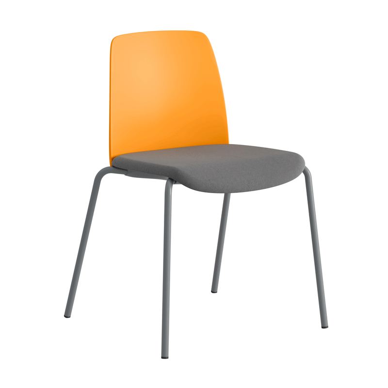 Stol med tygsits, plastrygg och fyrbensstativ - Choice