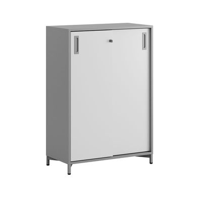 Skjutdörrskåp 80x40x107,5cm - Grå stomme/vita dörrar