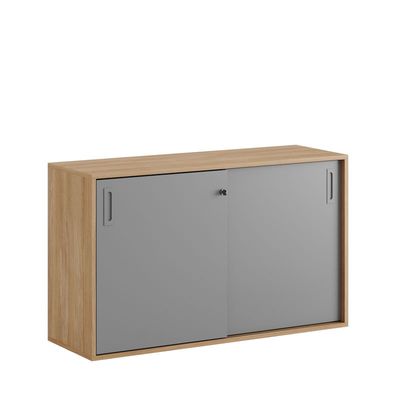 Skjutdörrskåp 120x40x72cm - Urban oak stomme/grå dörrar