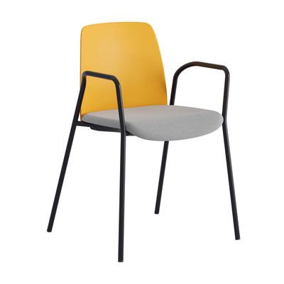 Stol med armstöd, tygsits och plastrygg - Choice