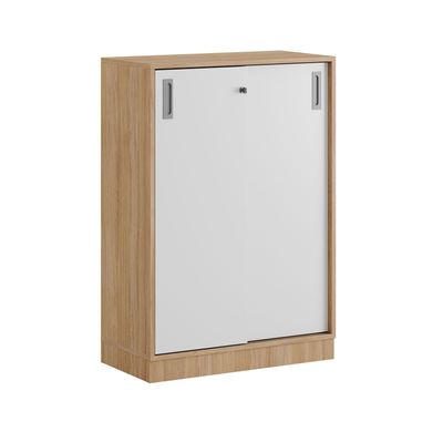 Skjutdörrskåp 80x40x107,5cm - Urban oak stomme/vita dörrar