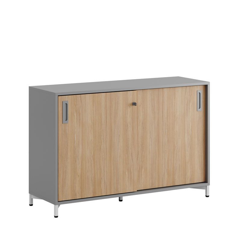 Skjutdörrskåp 120x40x72cm - Grå stomme/urban oak dörrar