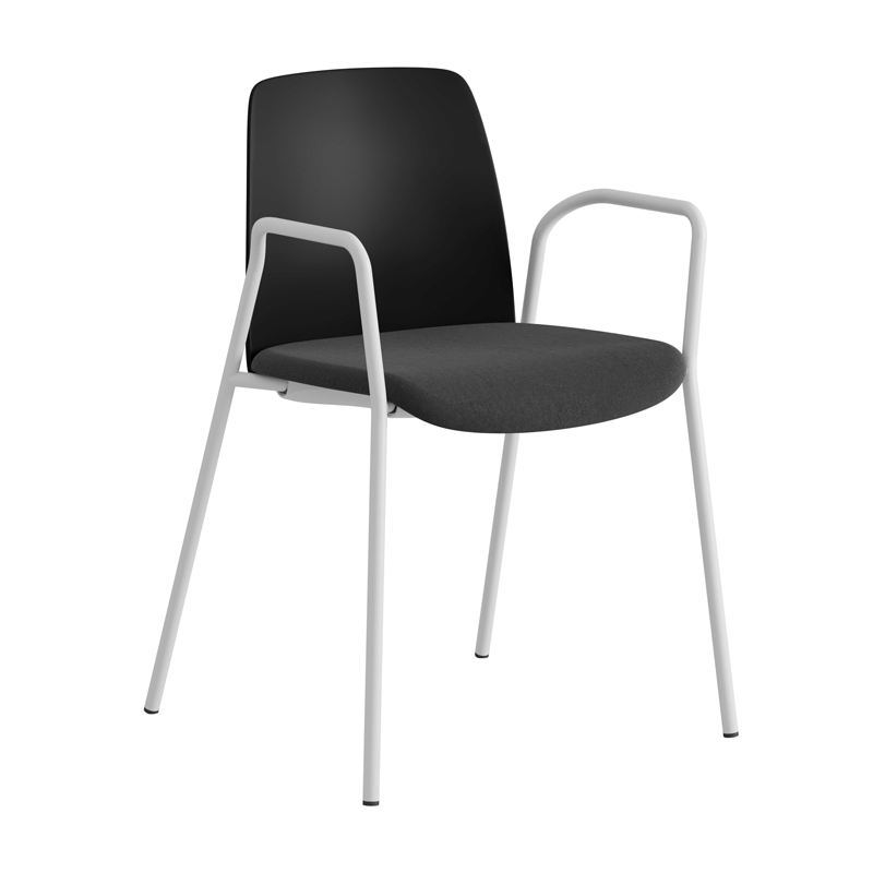 Stol med armstöd, tygsits och plastrygg - Choice