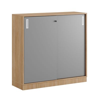 Skjutdörrskåp 120x40x107,5cm - Urban oak stomme och grå dörrar