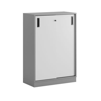 Skjutdörrskåp 80x40x107,5cm - Grå stomme/vita dörrar