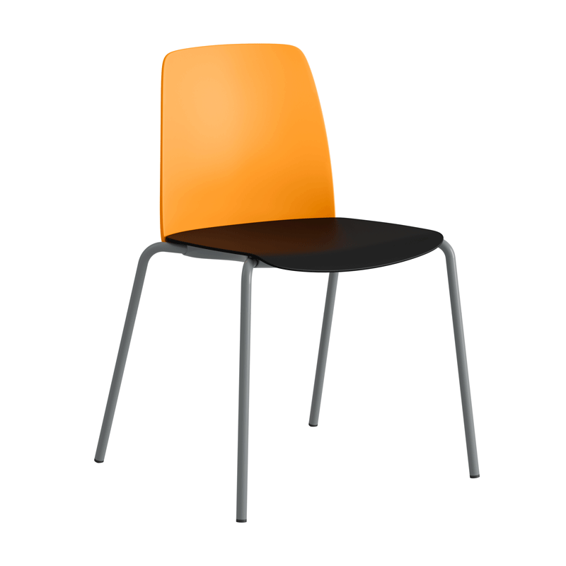 Stapelbar stol med sits och rygg i plast - Choice