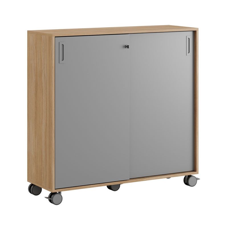 Skjutdörrskåp 120x40x107,5cm - Urban oak stomme och grå dörrar
