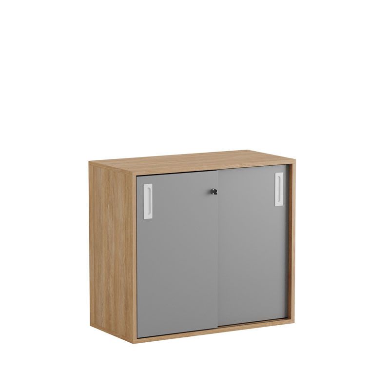 Skjutdörrskåp 80x40x72cm - Urban oak stomme/grå dörrar