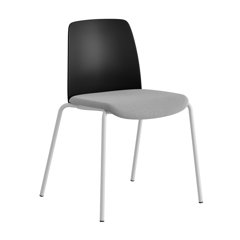 Stol med tygsits, plastrygg och fyrbensstativ - Choice