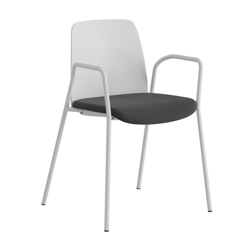 Stol med armstöd, tygsits och plastrygg - Choice