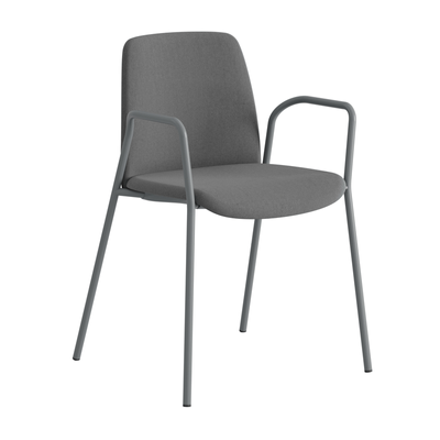 Tygklädd stapelbar stol med armstöd - Choice