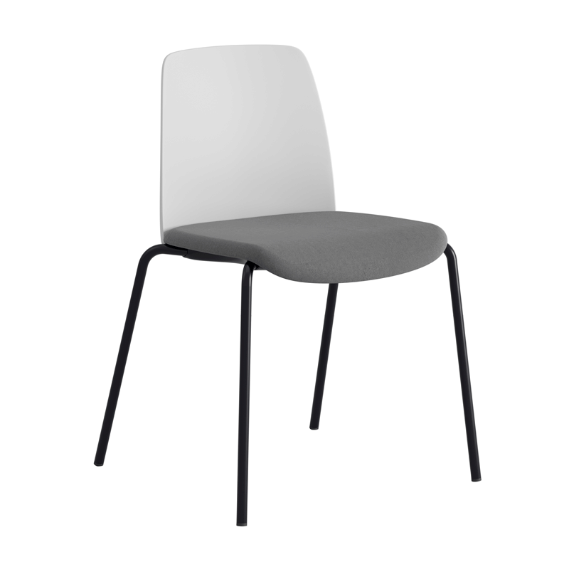 Stol med tygsits, plastrygg och fyrbensstativ - Choice