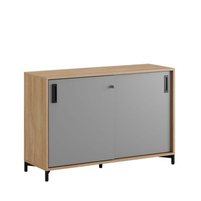 Skjutdörrskåp 120x40x72cm - Urban oak stomme/grå dörrar