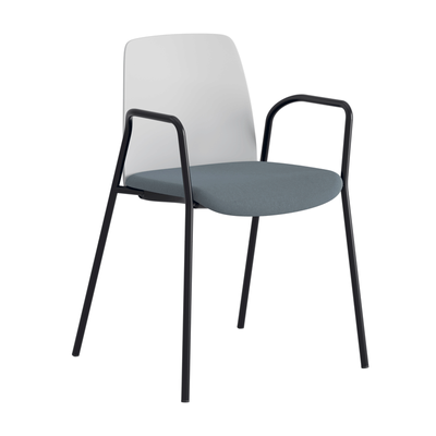 Stol med armstöd, tygsits och plastrygg - Choice