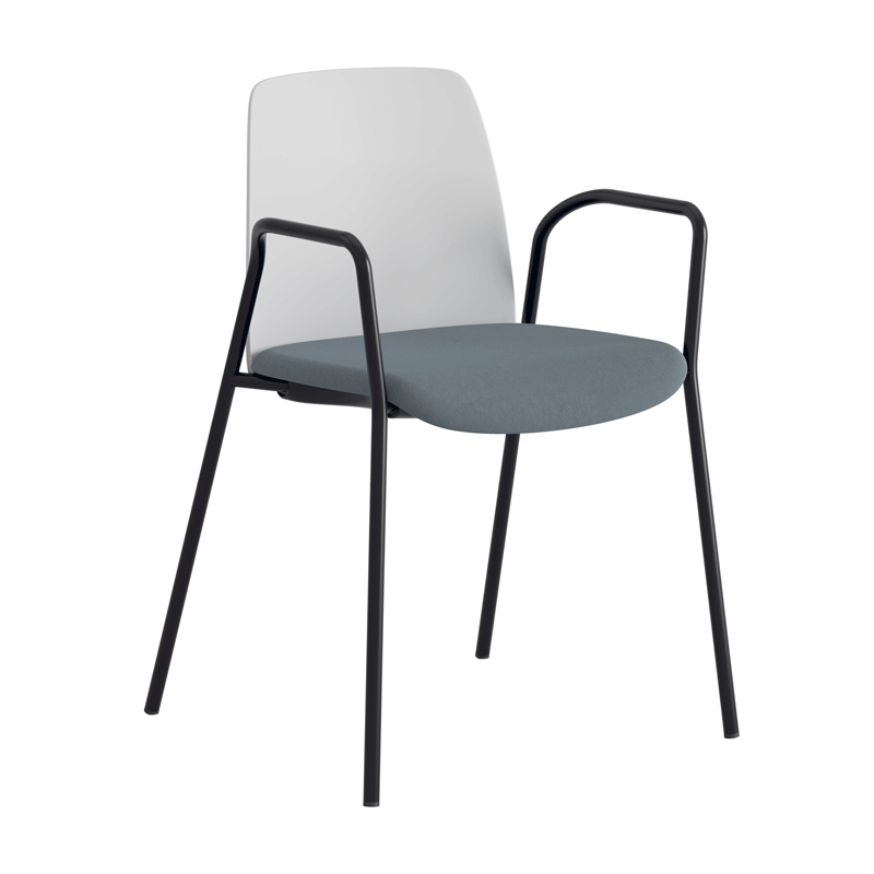 Stol med armstöd, tygsits och plastrygg - Choice