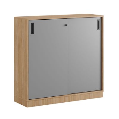 Skjutdörrskåp 120x40x107,5cm - Urban oak stomme och grå dörrar