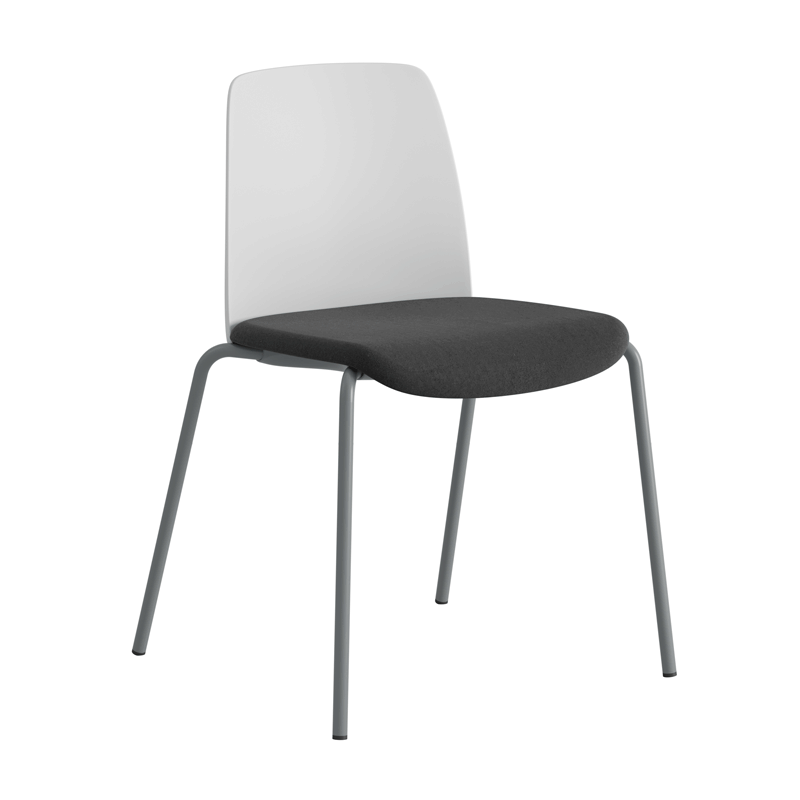 Stol med tygsits, plastrygg och fyrbensstativ - Choice