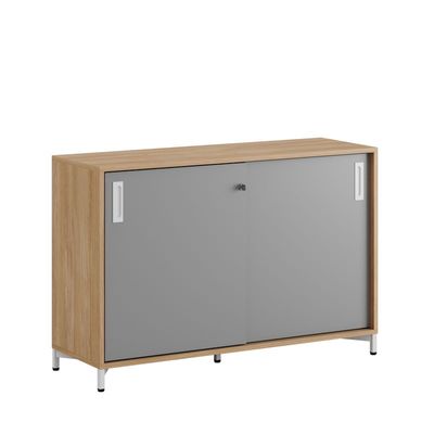 Skjutdörrskåp 120x40x72cm - Urban oak stomme/grå dörrar