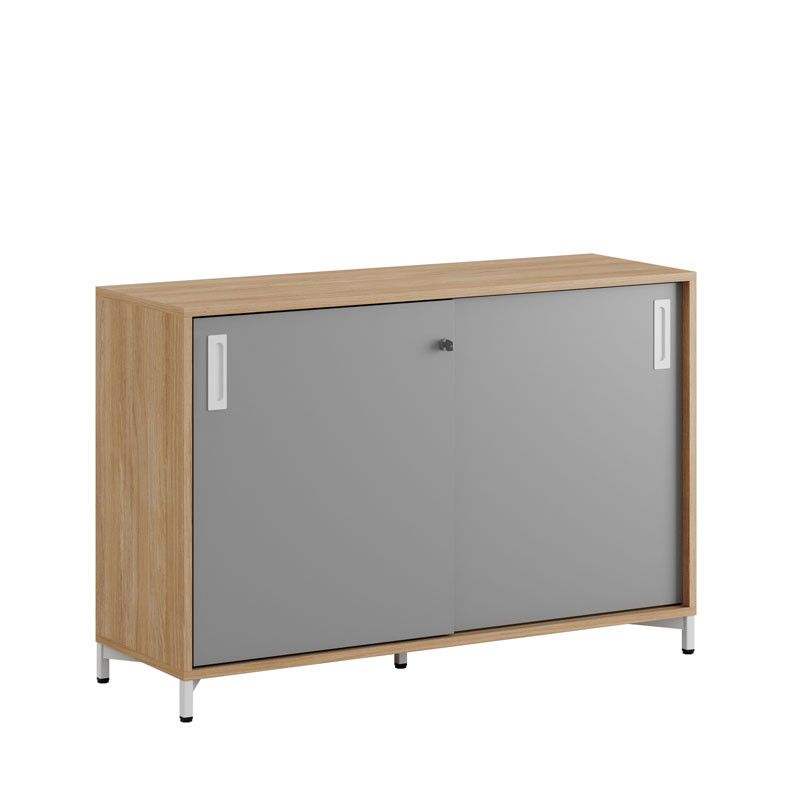 Skjutdörrskåp 120x40x72cm - Urban oak stomme/grå dörrar