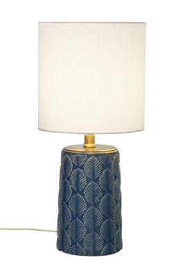 BODIL bordslampa, blå/naturvit